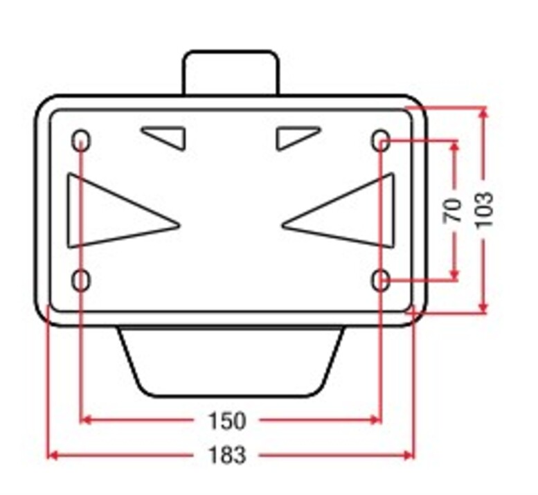 Стойка за номер RACETECH Integra Racing License Plate Holder with LED Light 60º_2